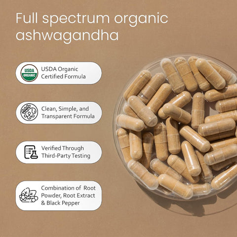 Naturalife Labs Organic Ashwagandha 2100mg - Vegan Capsules, 100 Count - Image 4