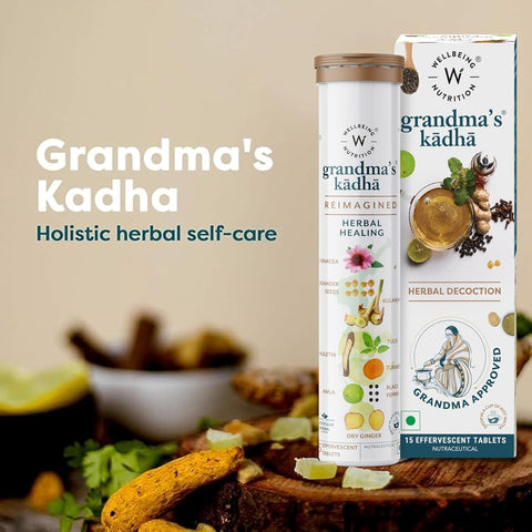 Wellbeing Nutrition Grandma's Kadha - Ayurvedic Effervescent Tablets, 90 Tablets - Image 7