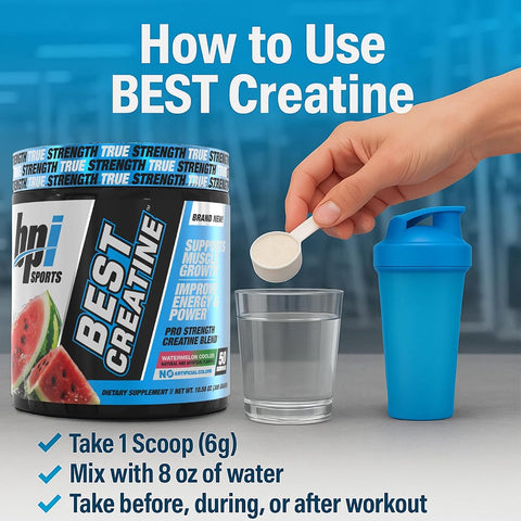 BPI Sports Creatine Powder - Watermelon Cooler, 300g, 50 Servings - Image 6
