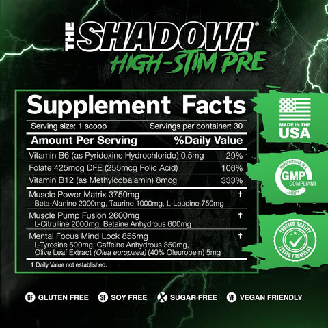 Cobra Lab The Shadow Pre-Workout Powder, Fruit Punch, 270g - Image 3