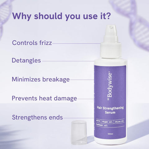 Be Bodywise Hair Strengthening Serum with Argan, Sunflower & Olive Oil - 100ml - Image 2