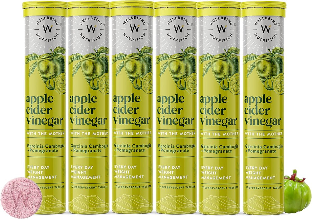 Wellbeing Nutrition Apple Cider Vinegar Tablets with Garcinia Cambogia & Pomegranate - 17 Effervescent Tabs