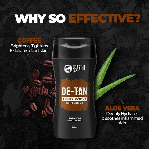 Beardo DeTan Bodywash for Men - Aloe Vera & Coffee Extracts, 200ml - Image 4