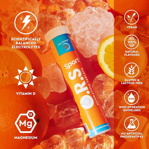 ORS Hydration Tablets - Natural Orange Flavour, Electrolytes & Vitamins - 20 Count - Image 2