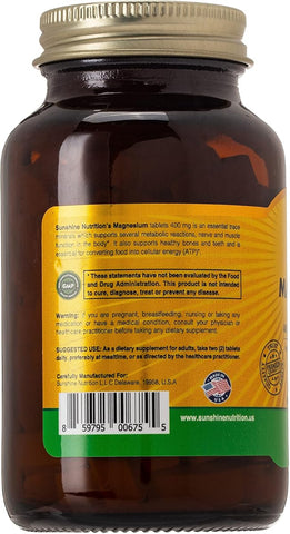 Sunshine Nutrition Magnesium Citrate Tablets with Vitamin B6 - 100 Count - Image 2