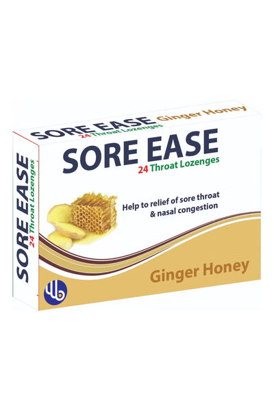 Sore Ease Relieve Sore Throat Ginfer Honey 24 Lozenges