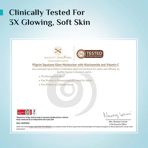 PILGRIM Squalane Glow Moisturizer with Niacinamide & Vitamin C 50g