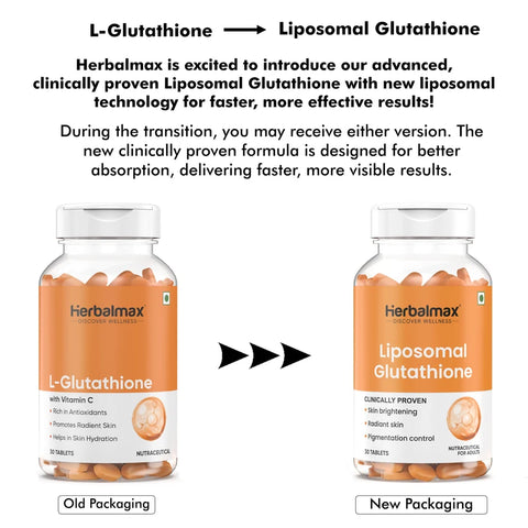 Herbal Max L - Glutathione With Vitamin C - 30 Tablets