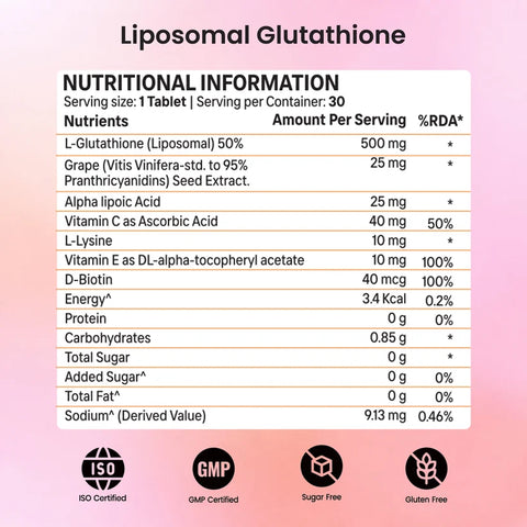 Herbal Max L - Glutathione With Vitamin C - 30 Tablets