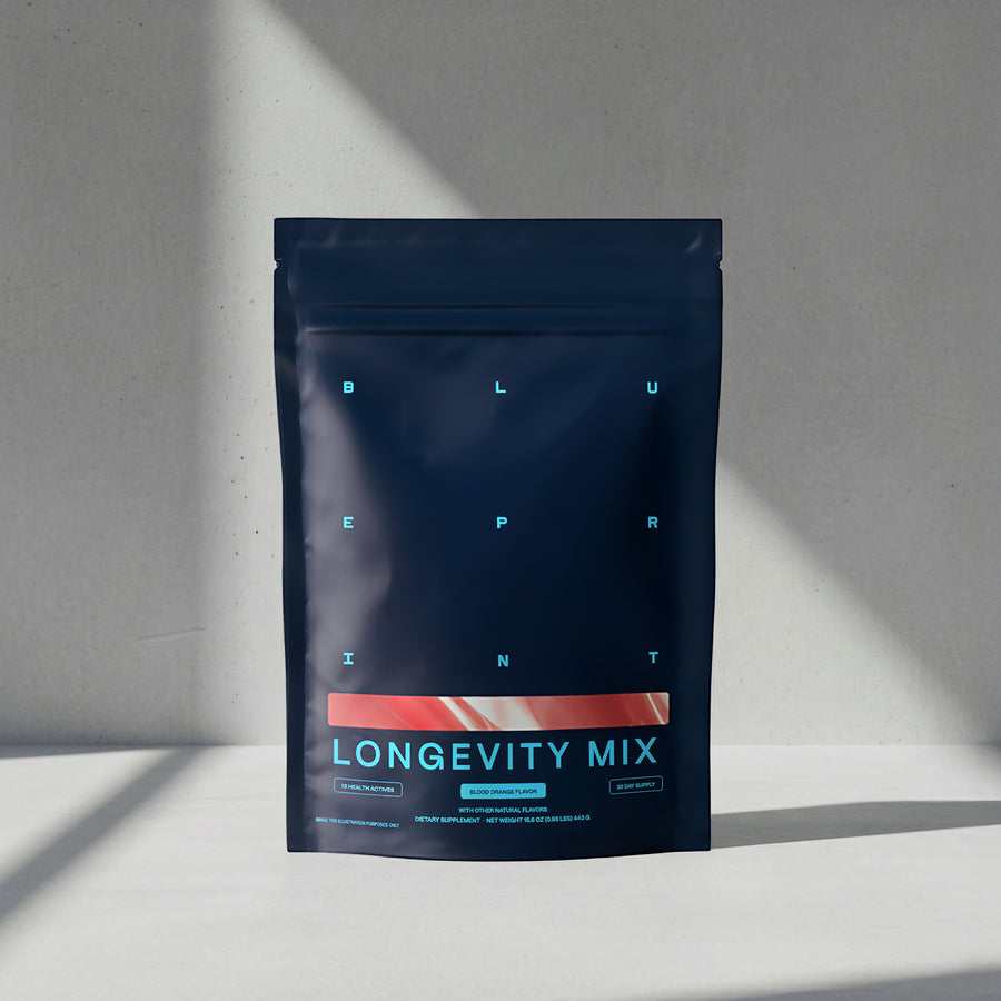 Blueprint Longevity Mix - Blood Orange - Functional Drink Powder, 30 Servings