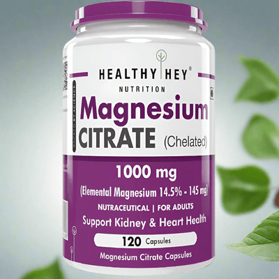 HealthyHey Magnesium Citrate - 1000 mg - 120 Vegetable Capsules