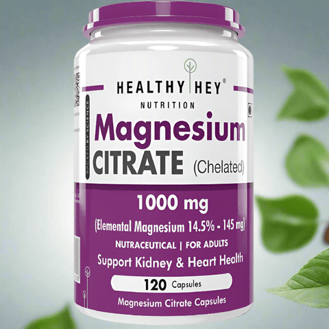 HealthyHey Magnesium Citrate - 1000 mg - 120 Vegetable Capsules