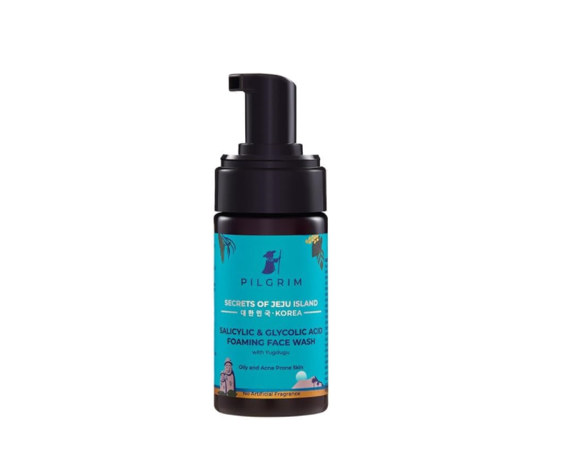 Pilgrim Korean 1.5% Salicylic(Bha) & 2% Glycolic Acid(Aha) Foaming Face Wash For Oily & Acne-Prone Skin | Glycolic & Salicylic Acid Face Wash | Men & Women | Korean Skin Care Products | 120 Ml