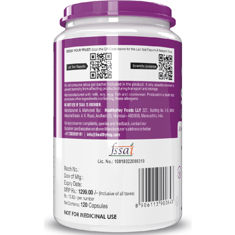 HealthyHey Selenium Capsules, 40mcg, Non-GMO & Superior Absorption - 120 Vegetarian Capsules
