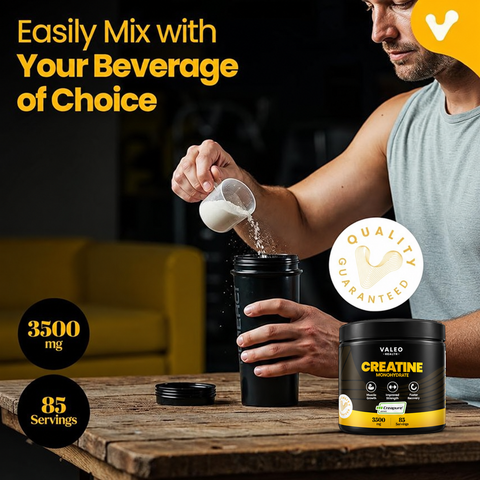 Valeo Creatine Monohydrate Powder - Micronized, 300g, 85 Servings