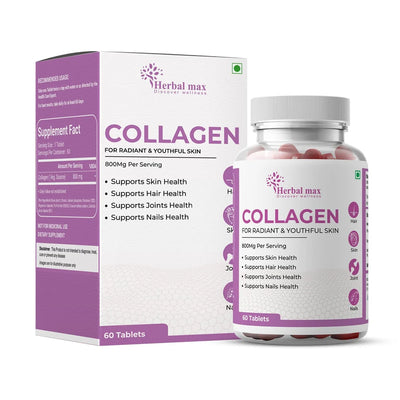 Herbal Max Collagen Beauty Supplements - 60 Tablets, 800mg