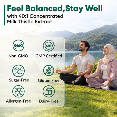 Ambrosial Milk Thistle Tablets - High Strength Liver Support 4000mg - 120 Tablets