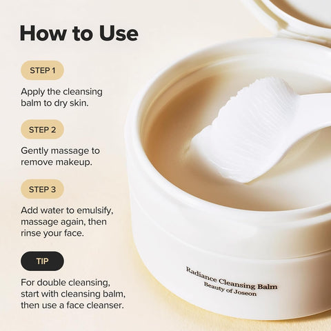 Beauty of Joseon Radiance Cleansing Balm - Makeup Remover & Pore Cleanser for Sensitive Skin, 100ml