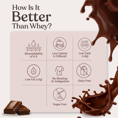 Kapiva Vegan Protein Post Workout Recovery Shake, Chocolate, 1 KG