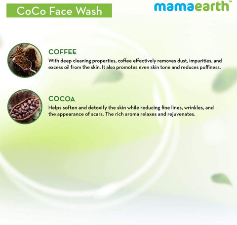 MAMAEARTH Women's CoCo Face Wash, with Coffee and Cocoa for Skin Awakening (100ml)+MAMAEARTH Women's CoCo Face Wash, with Coffee and Cocoa for Skin Awakening (100ml)
