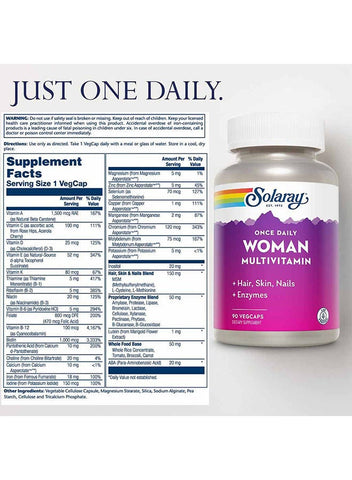 Solaray Once Daily Woman Multivitamins V-Cap 90's