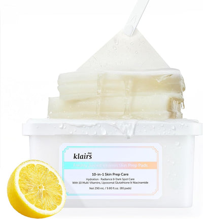 DearKlairs Vitamin C & Glutathione Toner Pads - Exfoliating & Brightening, 80 Pads
