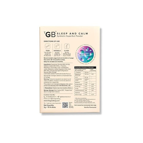 The Good Bug Sleep and Calm SuperGut Powder for Healthy Deep Sleep & Stress Relief 15 Days Pack