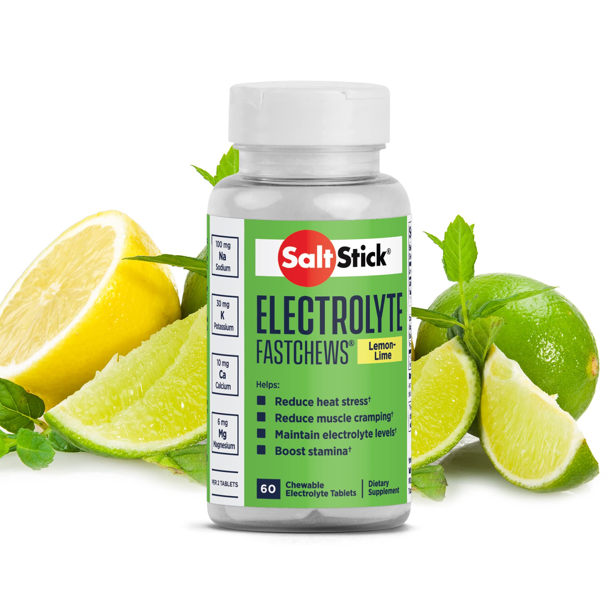 SaltStick Electrolyte Fastchews- Lemon Lime, 60 Tablets