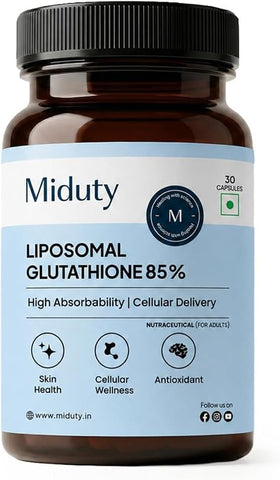 Miduty Liposomal Glutathione Capsules - Advanced Nano-Formula, 600mg, 30 Veg Capsules