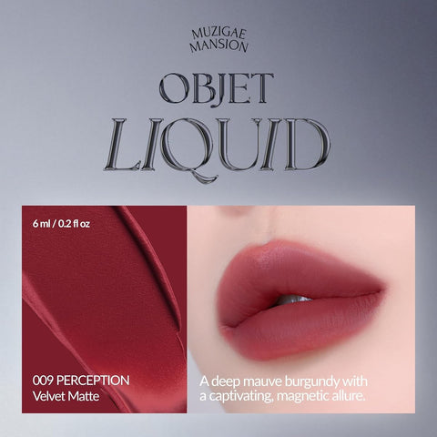 MUZIGAE Objet Lip Stain - Velvet Matte, Long-Lasting, 6ml