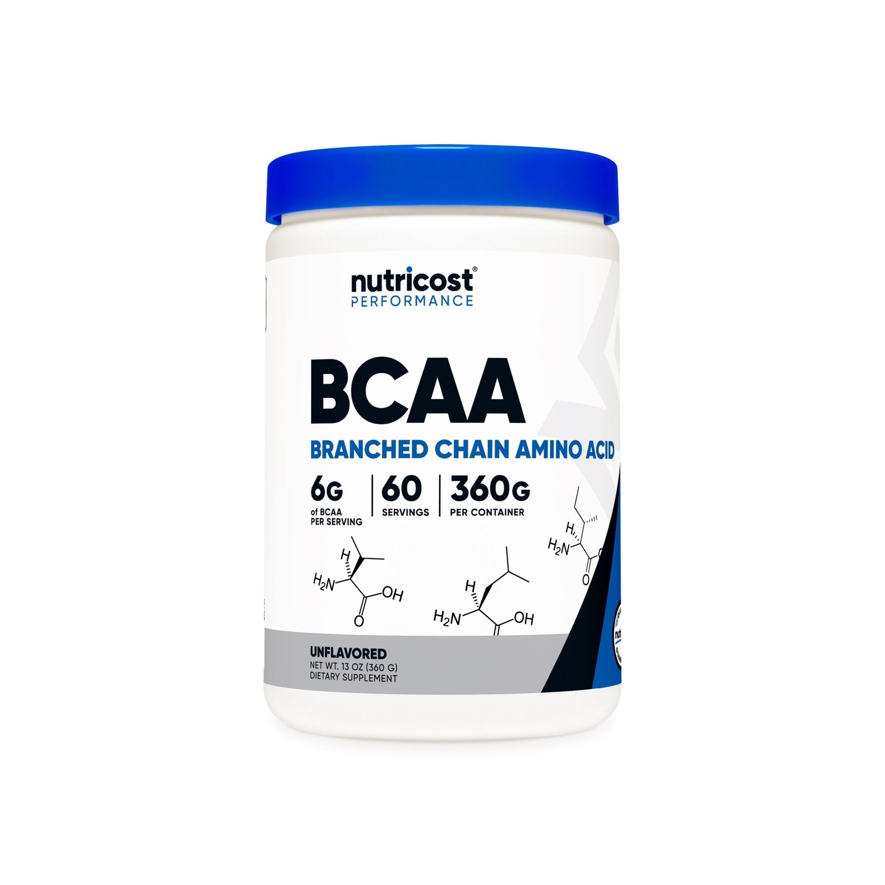 Nutricost BCAA Powder 2:1:1 (Unflavored, 60 Servings) - Vegetarian, Non-GMO, Gluten Free, Branched Chain Amino Acids