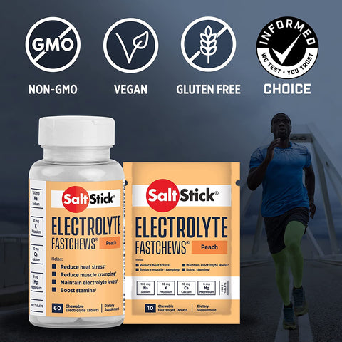 SaltStick Electrolyte Fastchews- Peach, 60 Tablets