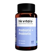 HK vitals Pre & Probiotics (60 Capsules) | With CFU & 100mg Prebiotics | Improves Digestion & Immunity