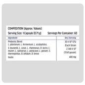 HK vitals Pre & Probiotics (60 Capsules) | With CFU & 100mg Prebiotics | Improves Digestion & Immunity