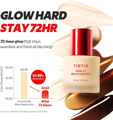 TIRTIR Mask Fit Red Foundation - Pore-Blurring, Lightweight 1.01 Fl Oz