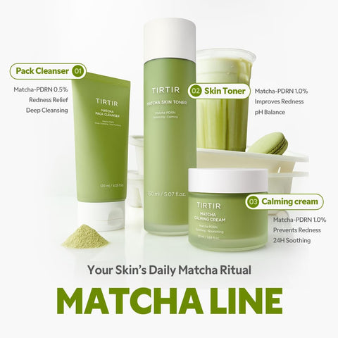TIRTIR Matcha PDRN 2-in-1 Face Cleanser - Exfoliating, 110g