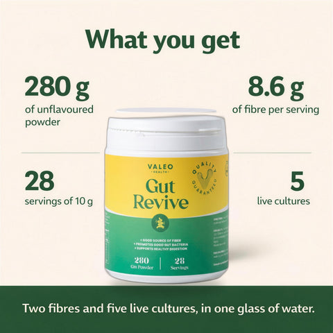 Valeo Gut Revive Prebiotics Probiotics & Fiber Powder - 280 g