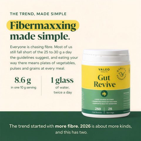 Valeo Gut Revive Prebiotics Probiotics & Fiber Powder - 280 g