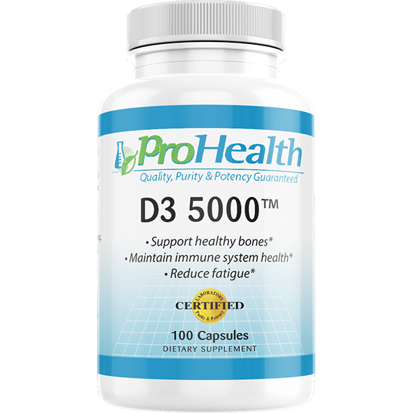 Vitamin D3 5000 IU, 100 Caps