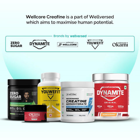 Wellcore Pure Micronised Creatine Powder, Unflavoured - 6 Sachets