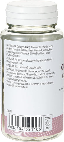 MYVITAMINS Beauty Coconut + Collagen with Vitamin C to Support Health of Hair, Skin and Nails 60 Capsules